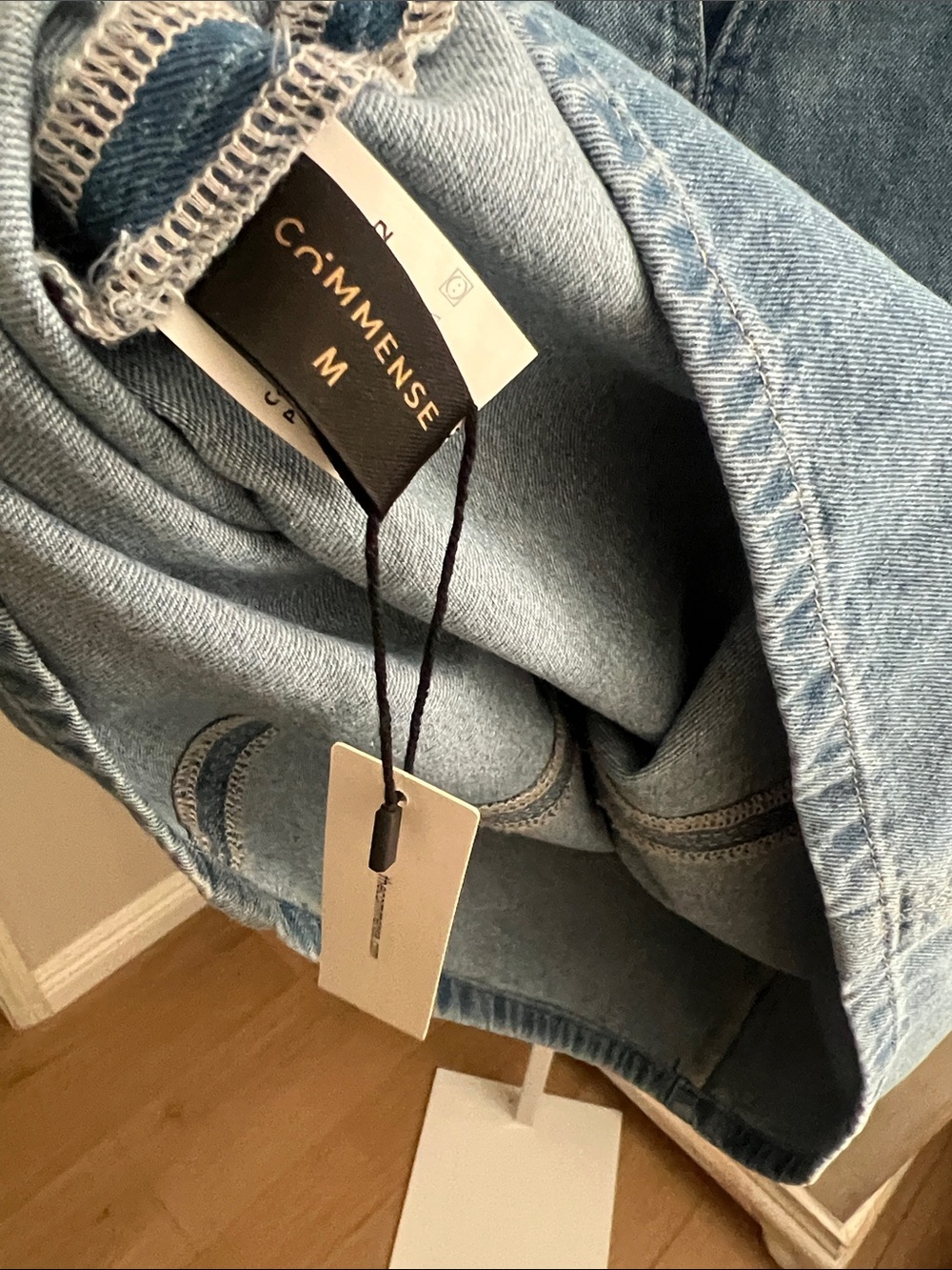 Commense Light Blue Denim Mini Dress with Front Cutout - Picture 5 of 5